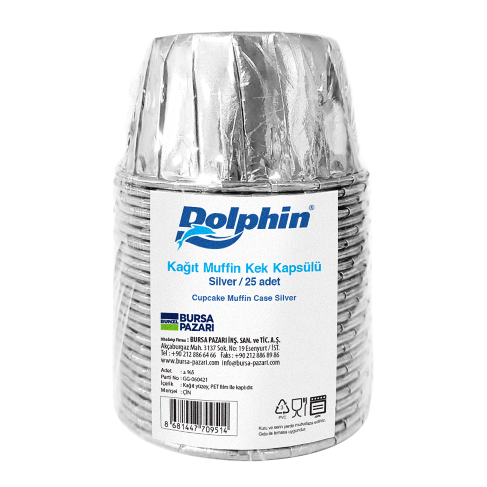 Dolphin Kağıt Muffin Kek Kapsülü Kraft 25li