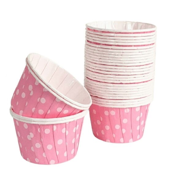 Dolphin Açık Pembe Puantiyeli Muffin Kek Kapsülü 50li