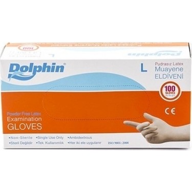 Dolphin Beyaz Lateks Eldiven Pudrasız (L)