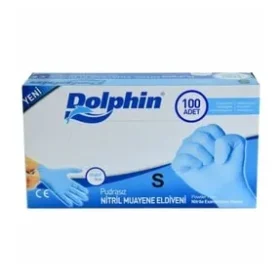 Dolphin Mavi Nitril Eldiven Pudrasız (S)