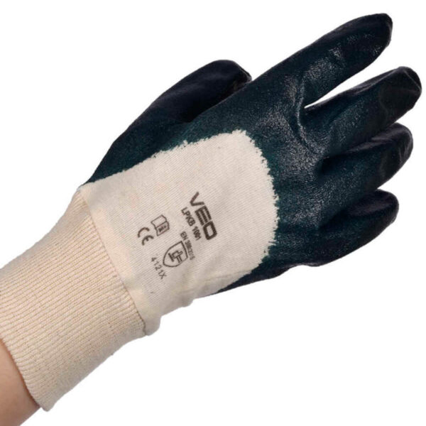 Veo 1001/10 Nitril Eldiven Yarım Kaplı Mavi Çift (Beden-8)