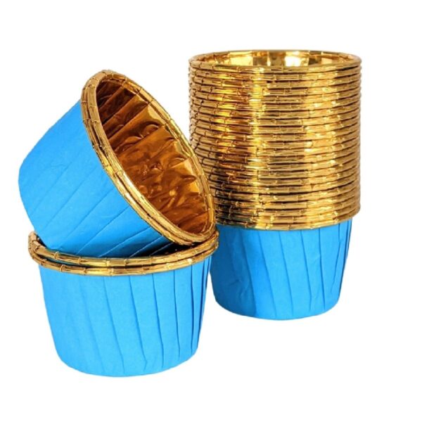Dolphin Muffin Kek Kapsülü Mavi-Altın 25li