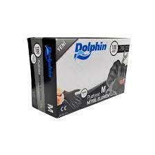 Dolphin Siyah Nitril Eldiven Pudrasız Ekstra Kalın (M)