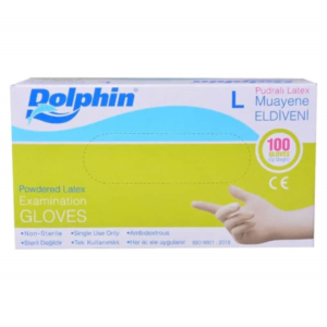 Dolphin Beyaz Lateks Eldiven Pudralı (L)