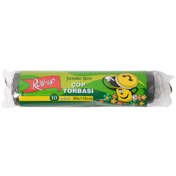 Roll-Up Battal Boy Siyah Çöp Torbası 75x90cm