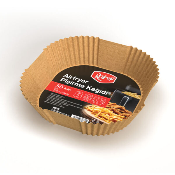 Roll-Up Airfryer Pişirme Kağıdı Kare 20cm 50li